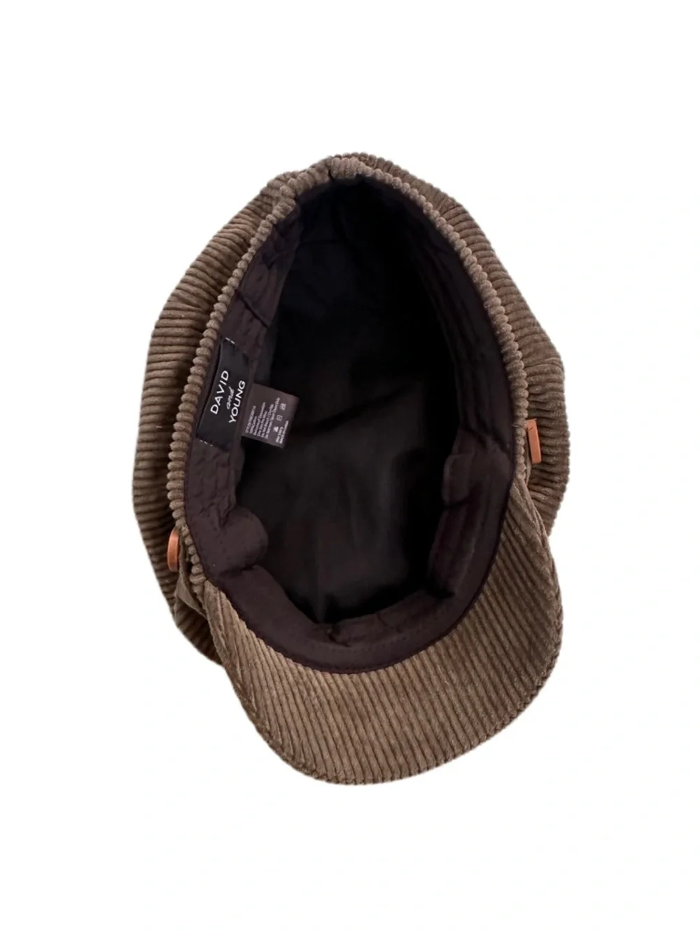 David and Young Dark Olive Green Corduroy Baker Hat - Picture 3 of 4